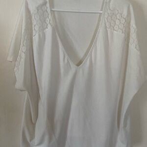 White Lace Detail Blouse